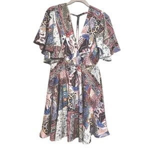 SHEIN Fit & Flare Flouncy Floral Print Dress‎ Large